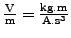 $ \frac{\text{V}}{\text{m}} = \frac{\text{kg}.\text{m}}{\text{A}.\text{s}^3}$