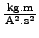 $ \frac{\text{kg}.\text{m}}{\text{A}^2.\text{s}^2}$