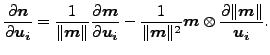 $\displaystyle \frac{\partial \boldsymbol{n} }{\partial \boldsymbol{u_i} } = \fr...
...bol{m } \otimes \frac{\partial \Vert \boldsymbol{m} \Vert }{\boldsymbol{u_i} }.$