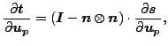 $\displaystyle \frac{\partial \boldsymbol{t} }{\partial \boldsymbol{u_p} } = (\b...
...ldsymbol{n}) \cdot \frac{\partial \boldsymbol{s} }{\partial \boldsymbol{u_p} },$