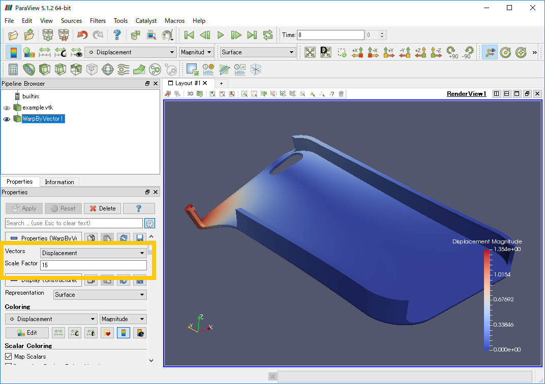 画像 ParaView 変位の大きさを形状に反映
