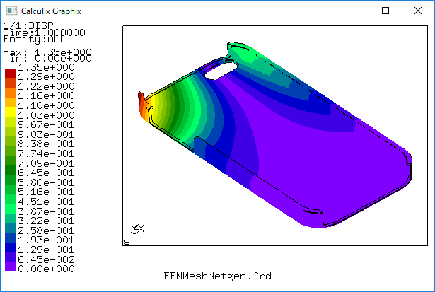 画像 CalculiX 付属の CGX による可視化結果の例