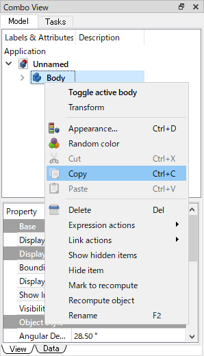 Copy on right-click menu