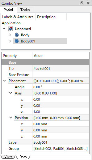 Placement property at Data tab
