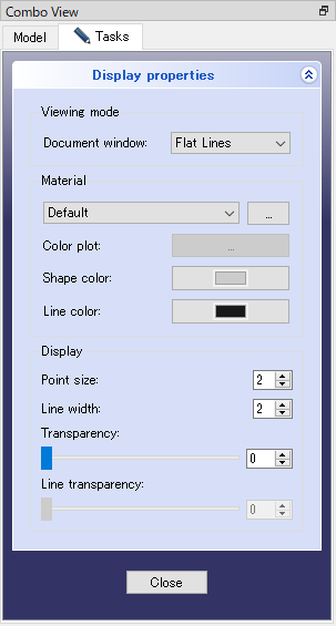 図. 「Display properties」ダイアログ