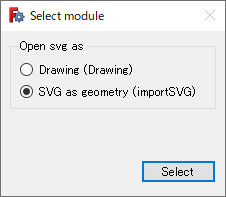 Fig. Import dialog for SVG format file