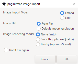 Fig. Import dialog (for PNG format file)