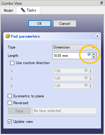 Formula icon of pad operation