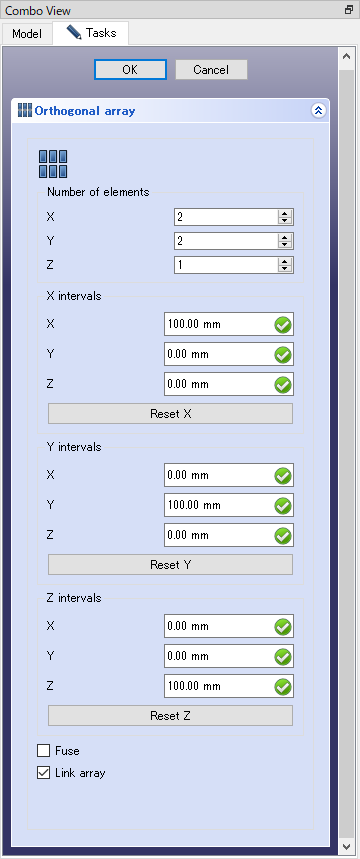 Fig. Dialog for Orthogonal Array tool