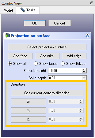 Fig. Projection direction setting