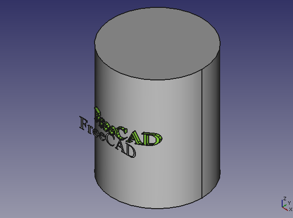 Fig. The result of projecting a string shape onto a cylindrical surface