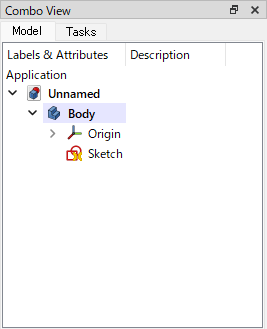 図. 「Origin」の表示（モデルツリー）