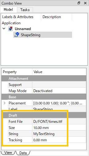 Fig. Editing the string shape properties