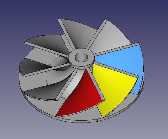 figure. Changing the color of the specified faces