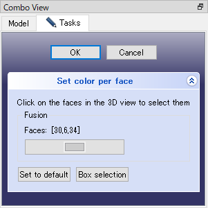 figure. Selecting a face (the dialog)