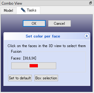 figure. Setting red as the face color (the dialog)
