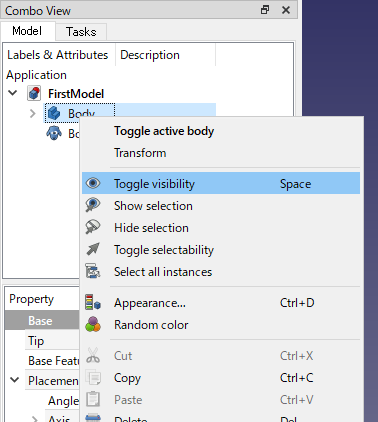 figure. 'Toggle visibility' on context-menu