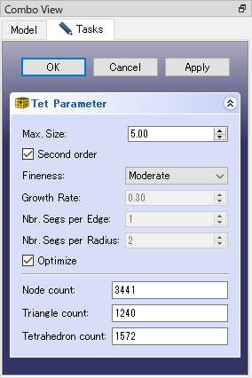 Netgen meshing dialog