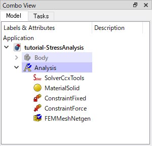 The model tree after these settings