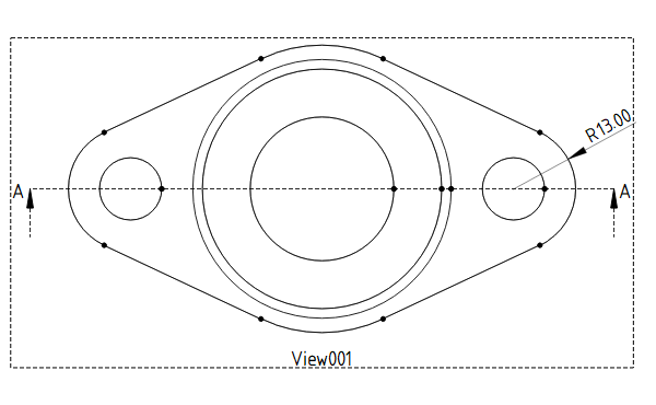 Fig. Adding a radius dimension