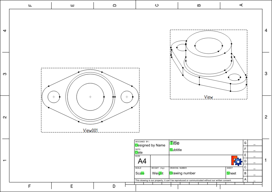 Fig. Showing center marks of the circle