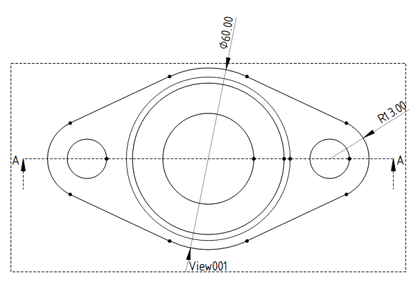 Fig. Adding a diameter dimension