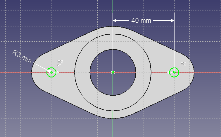 Fig. Changing the radius of the holes on the both sides