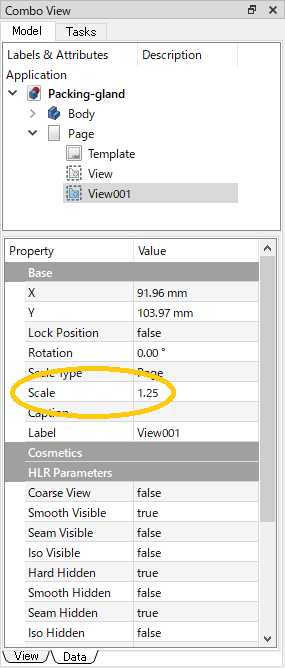 Fig. Setting 'Scale' property to '1.25'