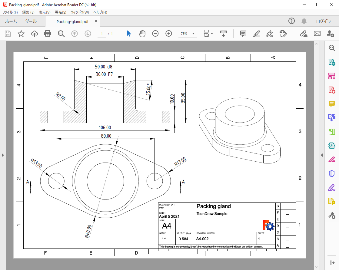 freecad 2d drawing