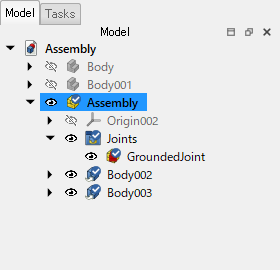元形状（BodyとBody001）を非表示