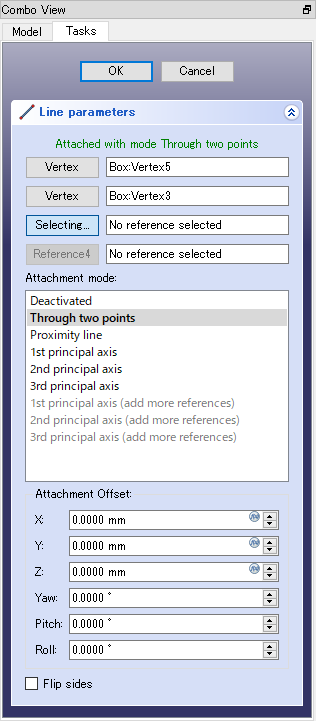 PartDesign_Line_attachment_Through2points