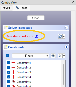 The redundant constraint number displayed in the solver message