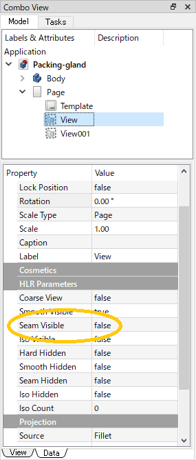 「Seam Visible」を「false」に変更