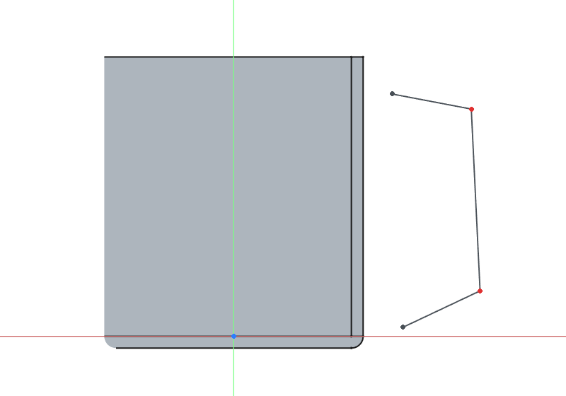 Drawing a sketch of a handle