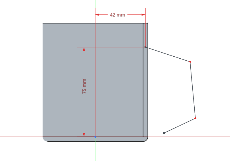 Constraining the coordinate of end point on the top side