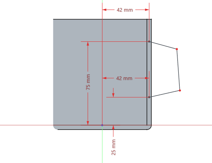 Constraining the coordinate of end point on the bottom side