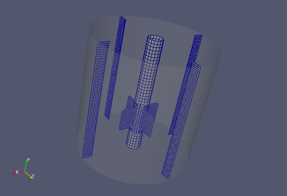 Meshes (Rotating axis and blades)