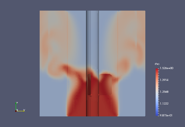 Density at final time (rho)