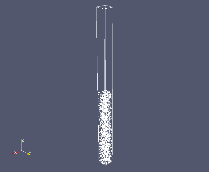 Discrete particles at 1.0 sec