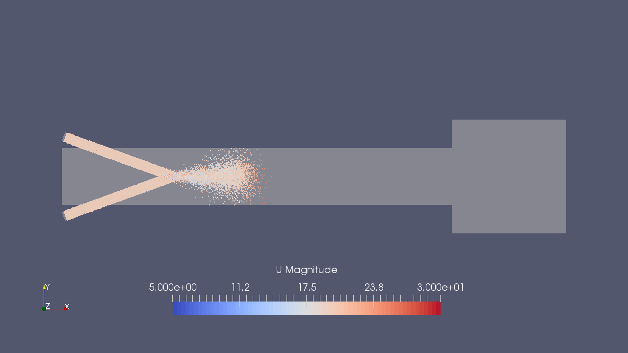 Discrete particles at 0.01 sec