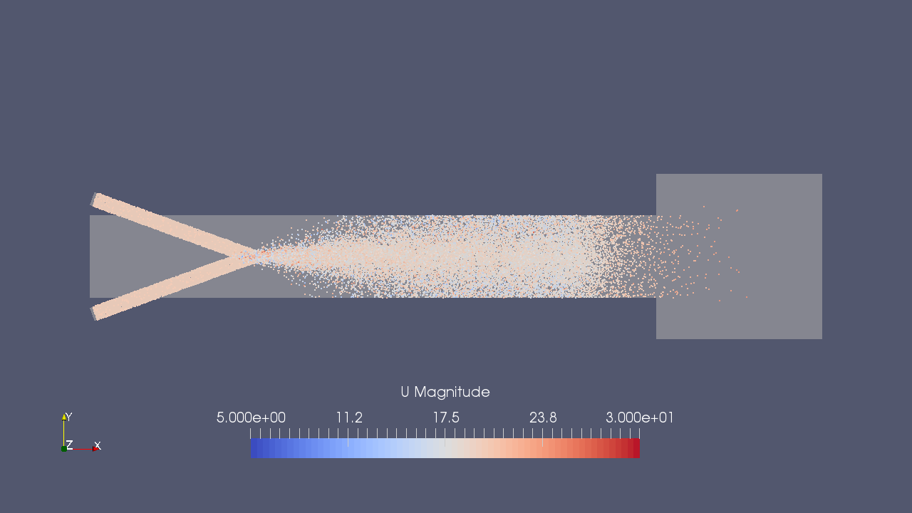 Discrete particles at 0.02 sec