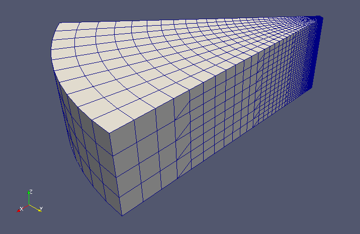 The mesh refined in the Z direction - the number of meshes is 50400