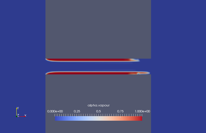 Volume ratio of vapor near narrow part at 0.0018 sec (alpha.vapour)