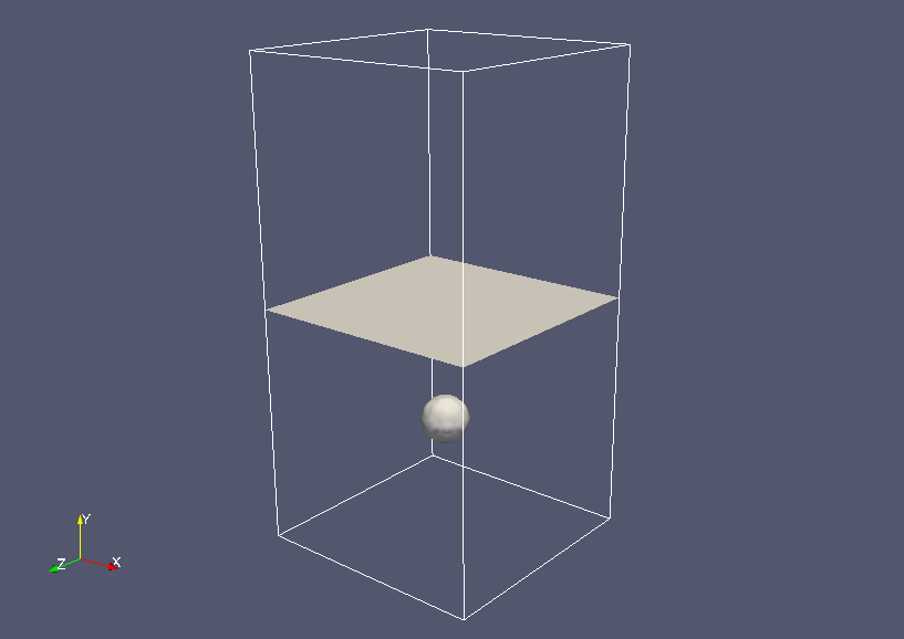 Volume ratio of water 0.5 isosurface at initial time