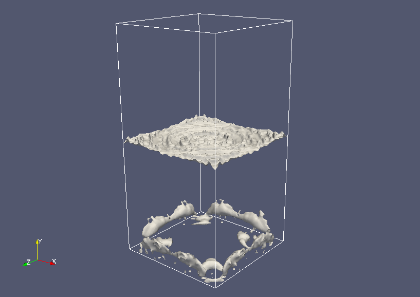 Volume ratio of water 0.5 isosurface at final time