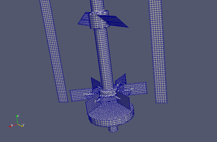 Meshes (mixer blades and stator)