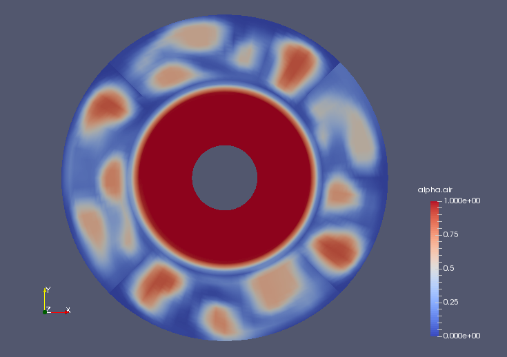 Volume ratio of air at 10 sec (alpha.air)