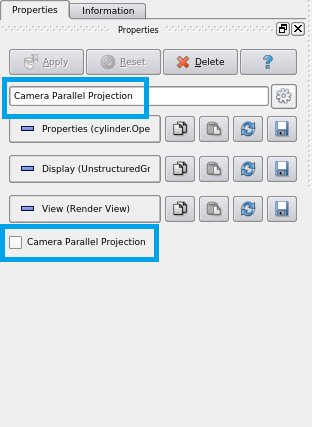 「Camera Parallel Projection」チェックボックス