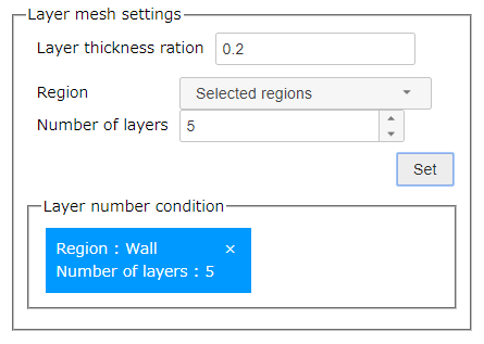 Layer mesh settings on Mesh page