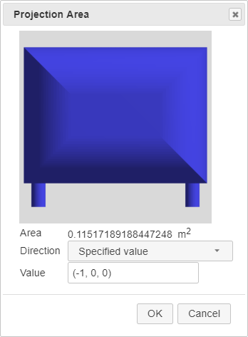 Feature to measure projection area